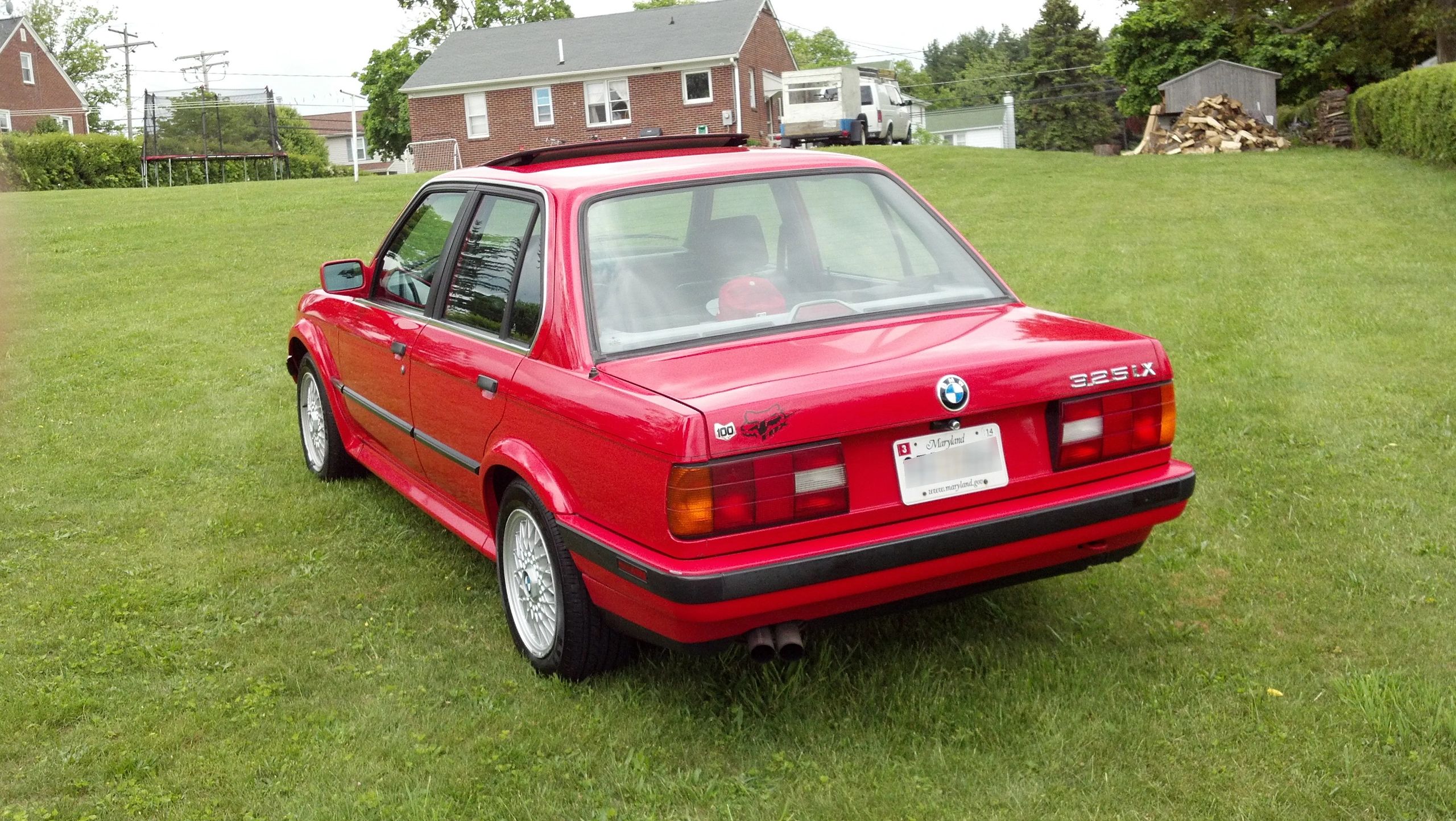 Classic red BMW sedan