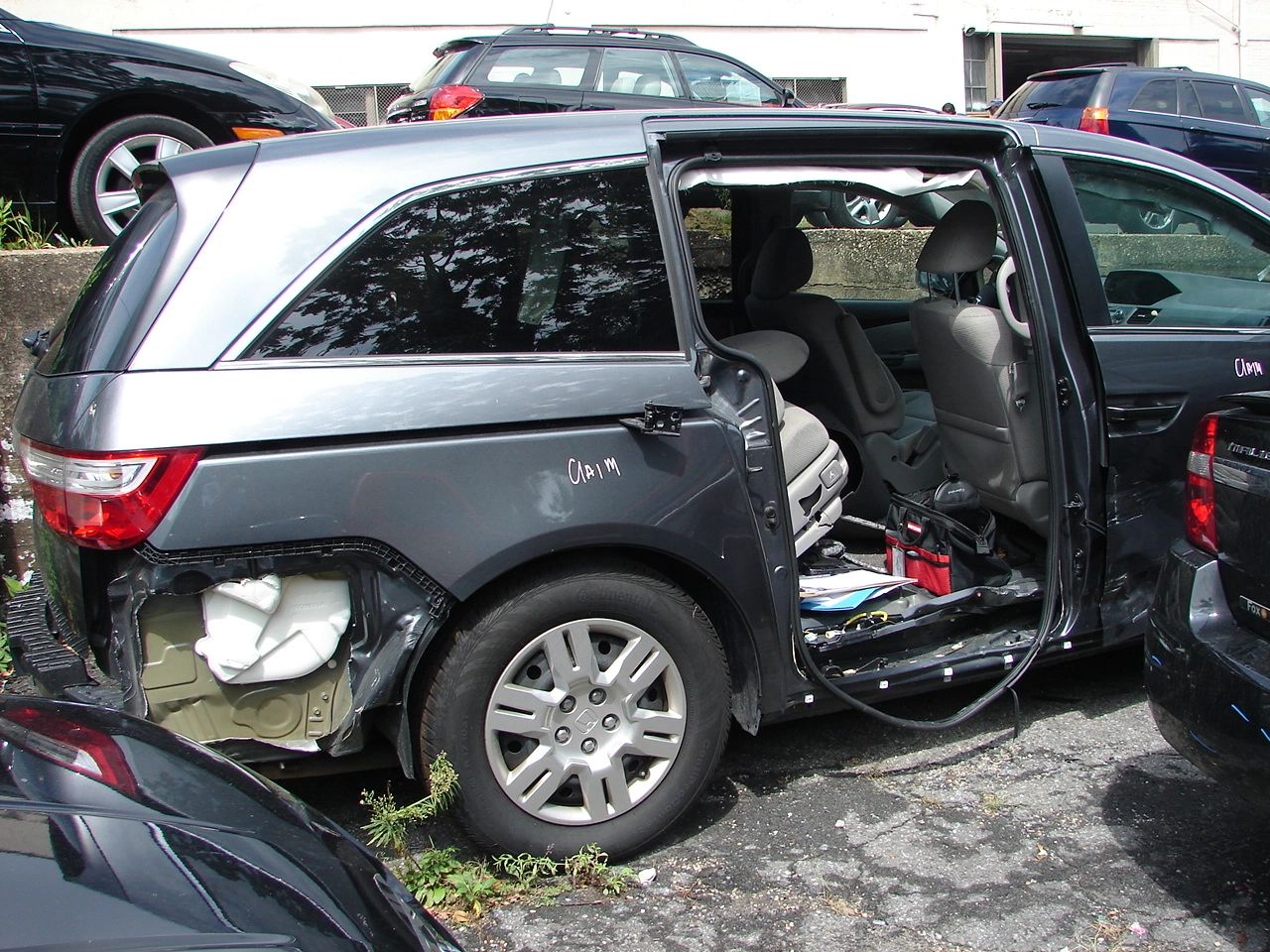 Damaged vehicle collision
